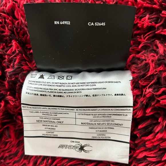 Boy Spyder Red/White/Black Reversible Hooded Ski Jacket with Shaggy Fleece - Picture 13 of 16